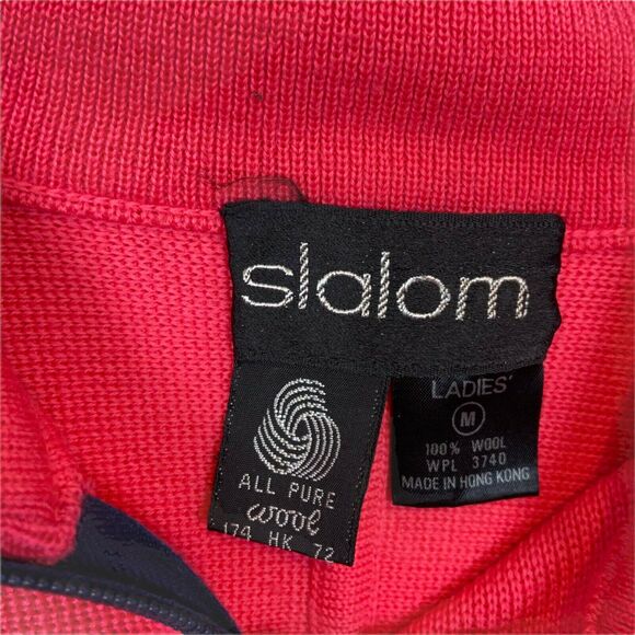Ski Sweater Vintage Slalom Women's Melon Pink Wool Long Sleeve size Medium - Picture 5 of 10